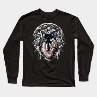 Watercolor Wolf Long Sleeve T-Shirt